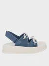 CHARLES & KEITH CHARLES & KEITH - GIRLS' DENIM DOUBLE BOW SANDALS
