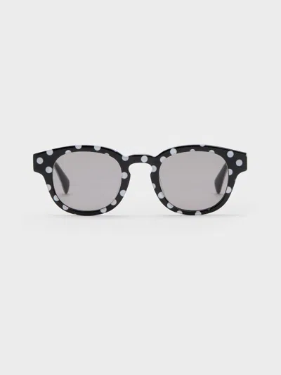 Charles & Keith - Girls' Gabine Polka-dot Sunglasses In Black