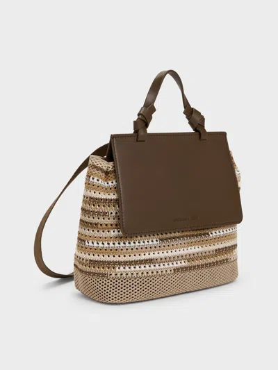 Charles & Keith - Girls' Ida Multi-stripe Knitted Backpack In Brown