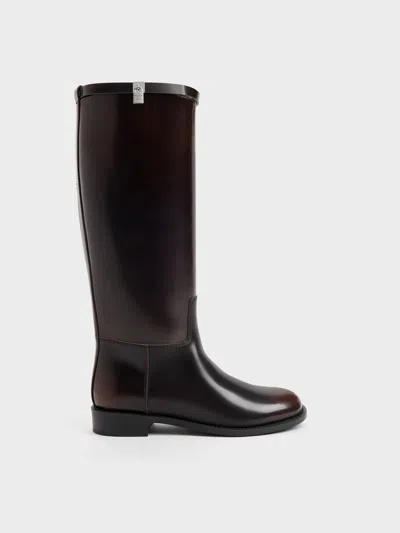 Charles & Keith - Griselda Knee-high Boots In Brown