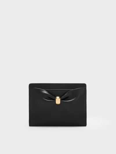 Charles & Keith - Halsey Ruched Card Holder In Black