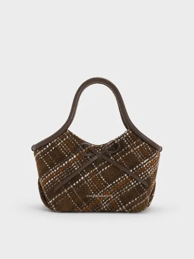 Charles & Keith - Hazel Checkered Bow Tubular Top Handle Bag In Multi