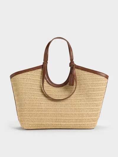 Charles & Keith - Ivette Raffia Woven Tote Bag In Multi