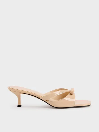 Charles & Keith - Kaleen Patent Kitten-heel Mules In Multi