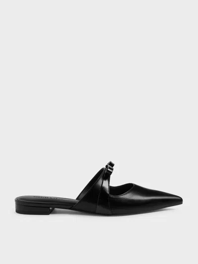 Charles & Keith - Kaleen Pointed Mules In Black