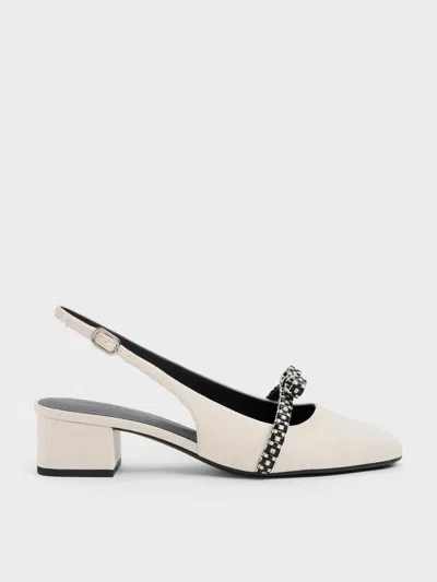 Charles & Keith - Kaleen Slingback Pumps In Gray