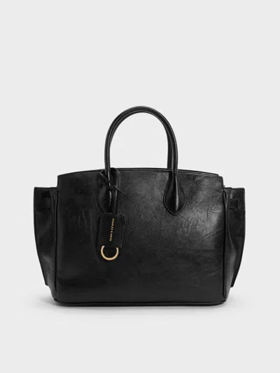 Charles & Keith - Large Ginevra Tote Bag In Black