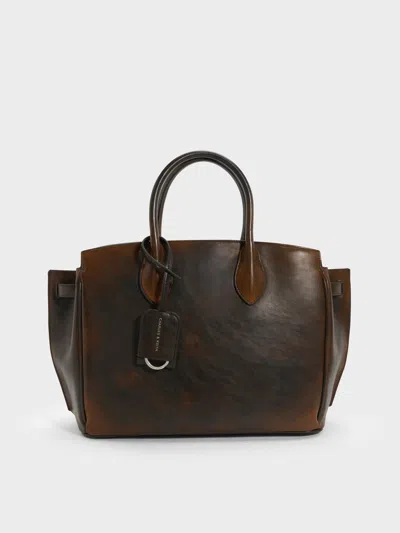 Charles & Keith - Large Ginevra Tote Bag In Brown