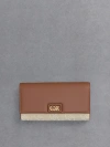CHARLES & KEITH LEATHER & CANVAS CHAIN-STRAP WALLET