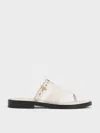 CHARLES & KEITH CHARLES & KEITH - LEATHER ASYMMETRIC THONG SANDALS