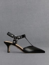 CHARLES & KEITH CHARLES & KEITH - LEATHER BUCKLED T-BAR PUMPS