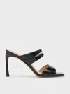 CHARLES & KEITH CHARLES & KEITH - LEATHER DOUBLE-STRAP HEELED MULES