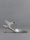 CHARLES & KEITH CHARLES & KEITH - LEATHER METALLIC BUCKLED T-BAR PUMPS