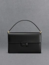 Charles & Keith Leather Shoulder Bag In Black