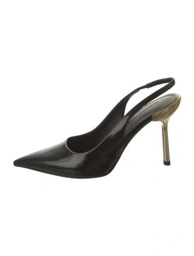 Pre-owned Charles & Keith Leather Slingback Pumps In Black