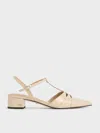 CHARLES & KEITH CHARLES & KEITH - LEATHER SNAKE-PRINT T-BAR PUMPS