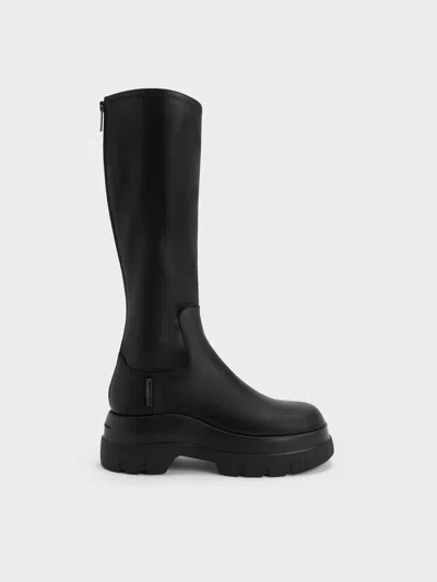 Charles & Keith - Leoi Chunky Knee-high Boots In Black