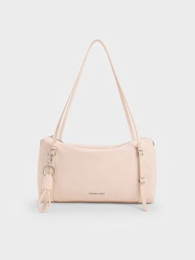Charles & Keith - Levy Nylon Shoulder Bag In Pink