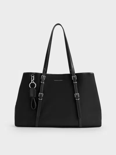 Charles & Keith - Levy Nylon Tote Bag In Black