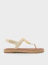 CHARLES & KEITH CHARLES & KEITH - LINEN METALLIC OVAL ESPADRILLE SANDALS