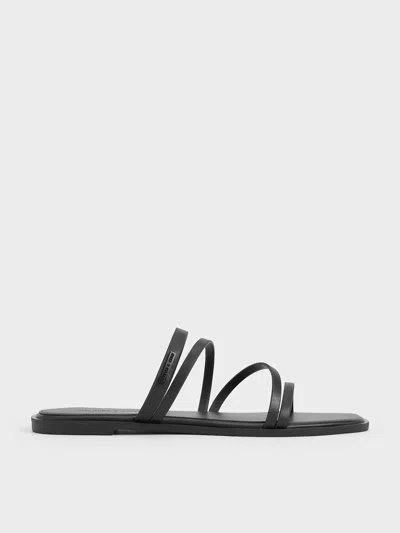 Charles & Keith - Lliana Strappy Slide Sandals In Black