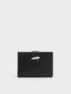 Charles & Keith Lumen Belted Wallet In Noir