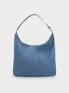 CHARLES & KEITH LUMEN DENIM SLOUCHY HOBO BAG