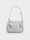 Charles & Keith Lumen Padded Crossbody Bag In Grey