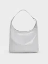 Charles & Keith Lumen Slouchy Hobo Bag In Grey