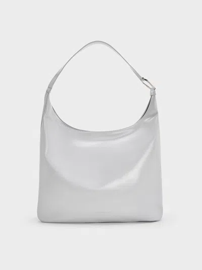 Charles & Keith Lumen Slouchy Hobo Bag In Gray