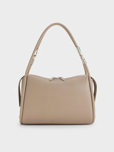 Charles & Keith - Lyla Tubular Slouchy Shoulder Bag In Brown