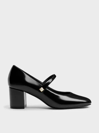 Charles & Keith - Marie Pearl Mary Jane Pumps In Black