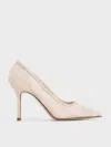 CHARLES & KEITH MESH WOVEN POINTED-TOE PUMPS