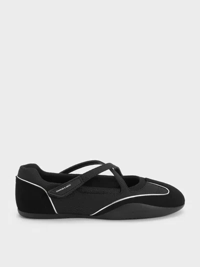 Charles & Keith - Mika Crossover Mary Jane Sneakers In Black