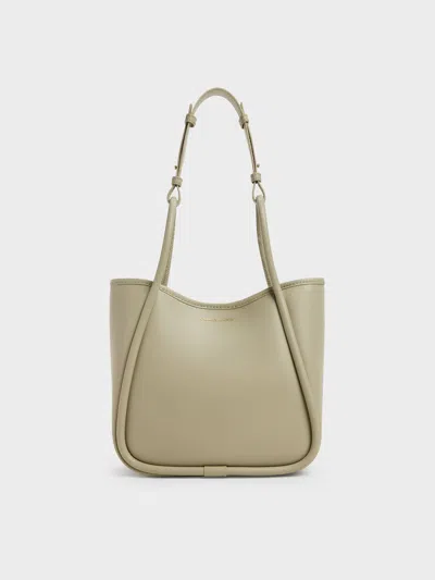 Charles & Keith - Mini Lyla Tubular Tote Bag In Green