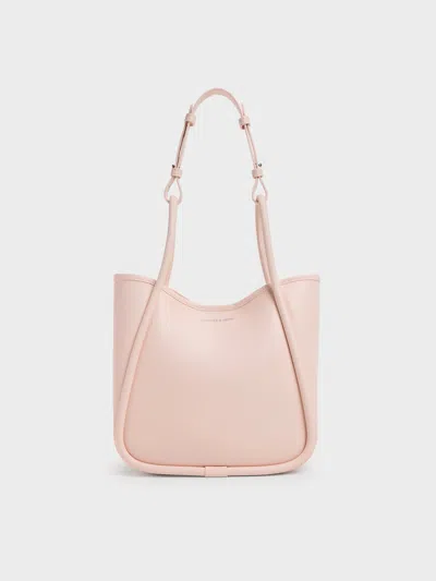 Charles & Keith - Mini Lyla Tubular Tote Bag In Pink