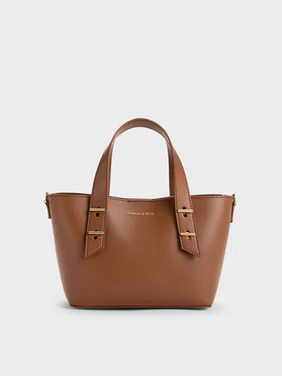 Charles & Keith - Mini Shania Tote Bag In Brown