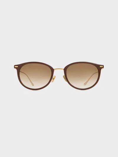 Charles & Keith - Minnow Metal-rim Round Sunglasses In Pecan Brown