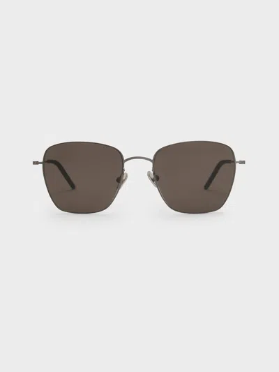 Charles & Keith - Miranda Square Sunglasses In Black