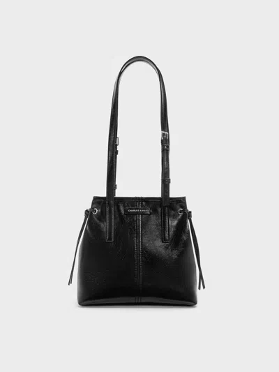 Charles & Keith - Noane Elongated-handle Tote Bag In Noir