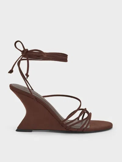 Charles & Keith - Noona Faux Suede Strappy Wedges In Multi