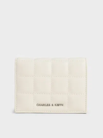 Charles & Keith Quilted Mini Wallet In Neutral