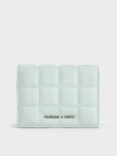Charles & Keith Quilted Mini Wallet In Green