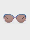CHARLES & KEITH RECYCLED ACETATE MULTICOLOURED-FRAME BUTTERFLY SUNGLASSES