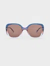 Charles & Keith Recycled Acetate Multicoloured-frame Butterfly Sunglasses In Multi