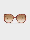 CHARLES & KEITH RECYCLED ACETATE TORTOISESHELL-FRAME BUTTERFLY SUNGLASSES