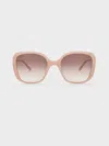 CHARLES & KEITH RECYCLED ACETATE WIDE-FRAME BUTTERFLY SUNGLASSES