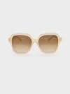 CHARLES & KEITH RECYCLED ACETATE WIDE-SQUARE SUNGLASSES