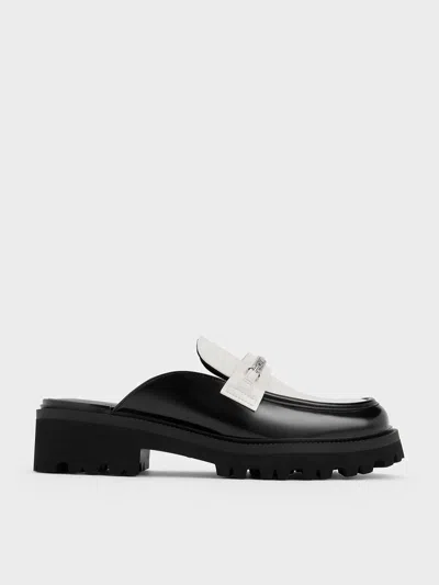 Charles & Keith - Remy Two-tone Metallic-accent Loafer Mules In Multi