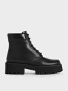 Charles & Keith Ripley Ridged Sole Ankle Boots In Black2